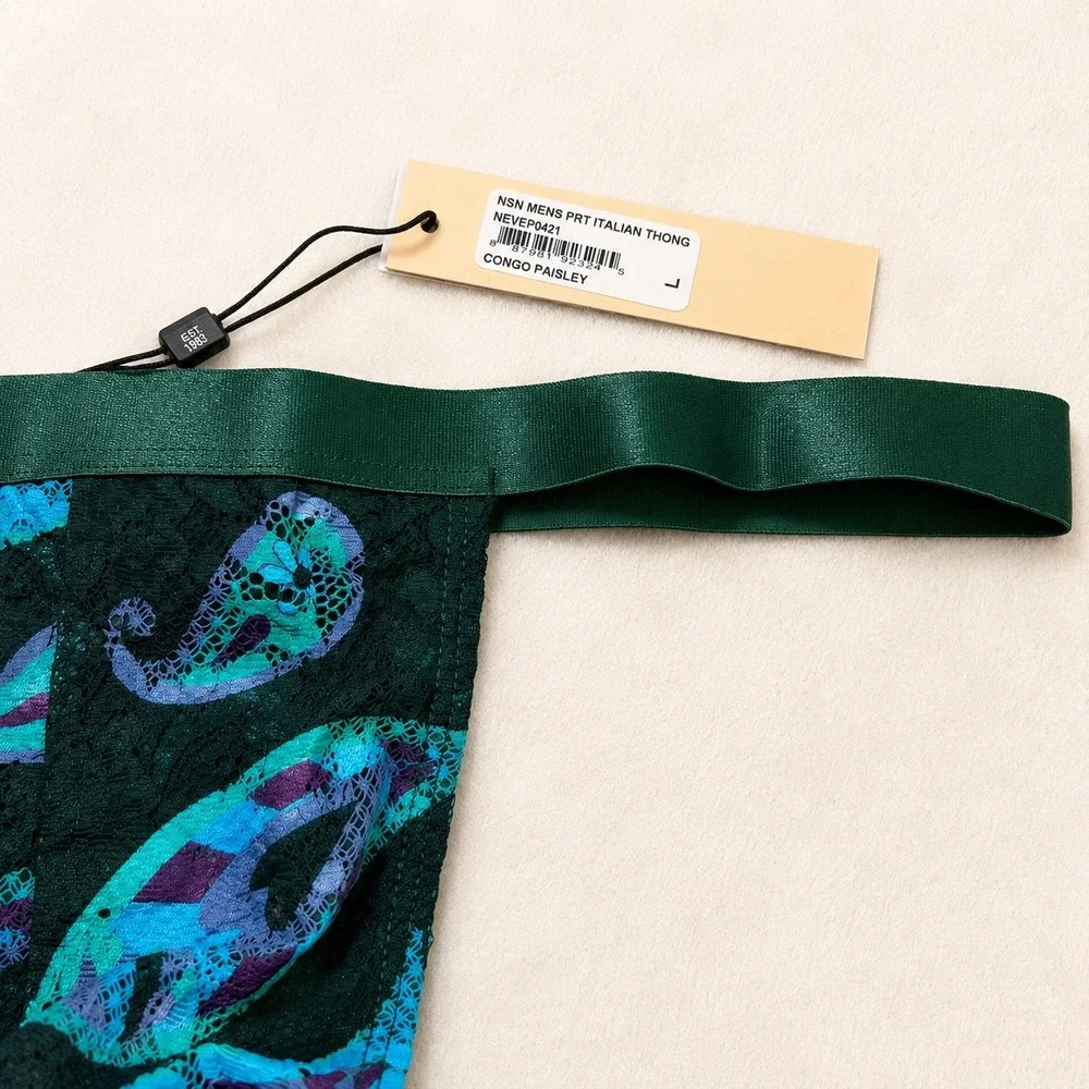 COSABELLA Never Say Never Congo Paisley Italian‎ Thong Men's - Size L / NWT
